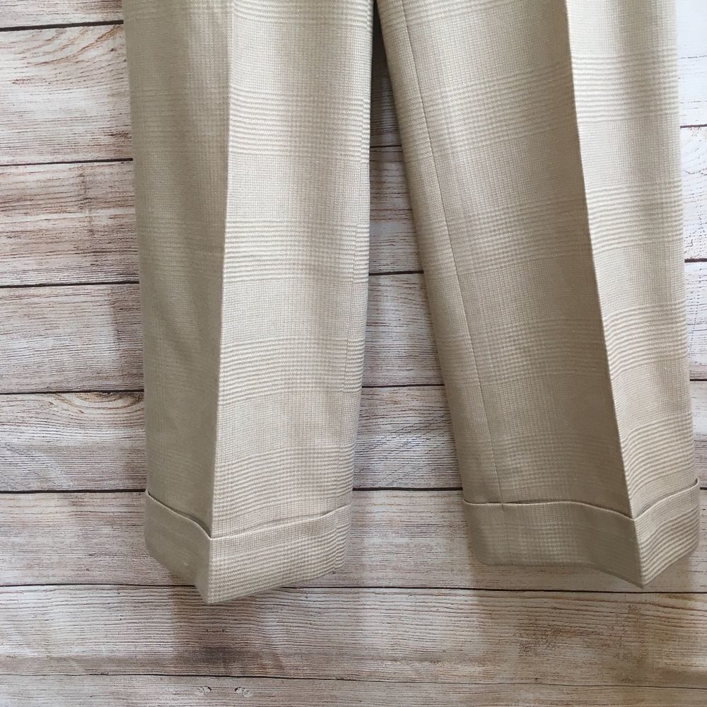 ANN‎ TAYLOR LINDSAY WIDE LEG CUFFED PANTS IN PLAID WOOL - Picture 8 of 8